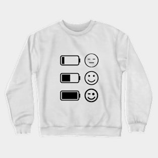 Battery level - energy, sad to happy Crewneck Sweatshirt